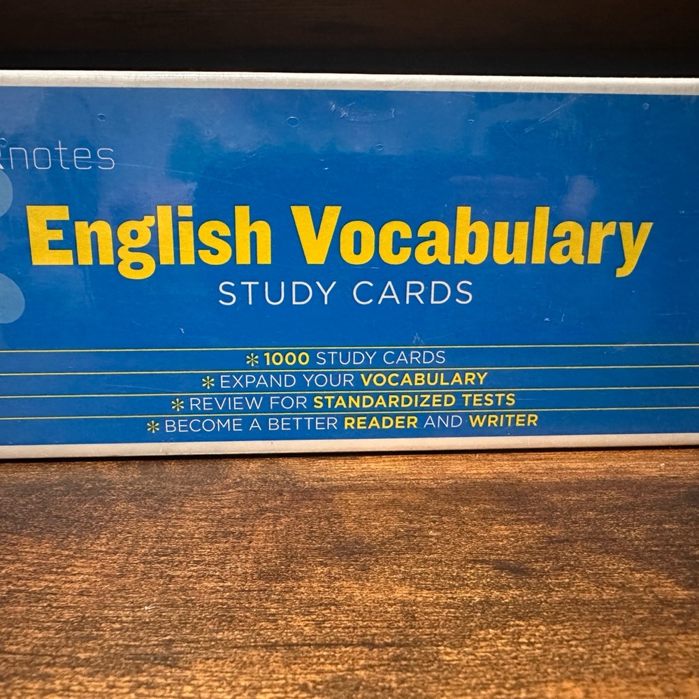 New- English Vocabulary Study Cards